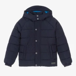Navy Blue Showerproof Puffer Coat