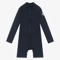 Navy Blue Turtle Print Sun Suit (UPF50+)