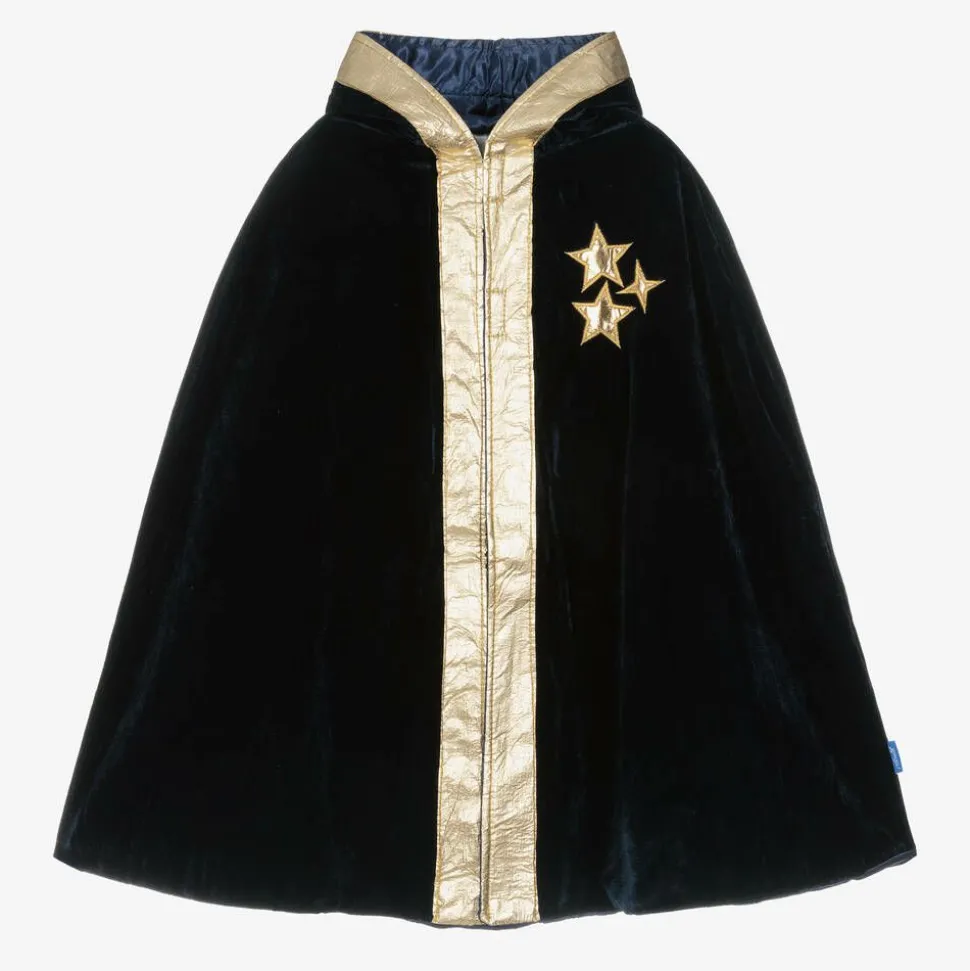 Navy Blue Velour Wizard Cape