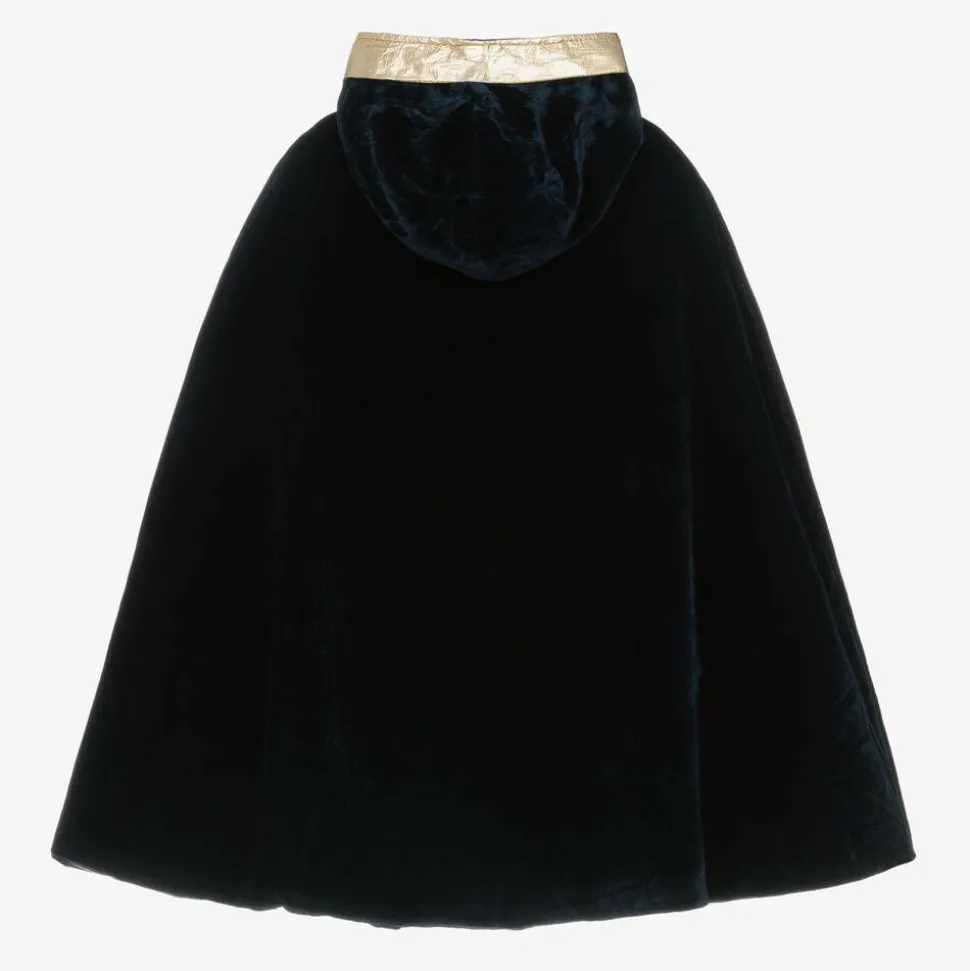 Navy Blue Velour Wizard Cape