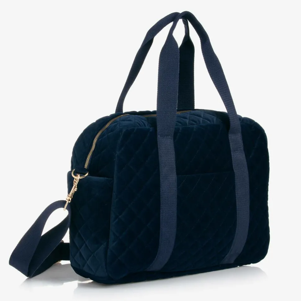 Navy Blue Velvet Changing Bag (45cm)