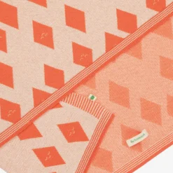 Orange Diamond Knitted Blanket (100cm)