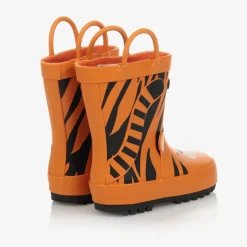 Orange Tiger Rain Boots
