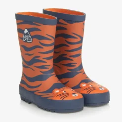 Orange Tiger Rubber Rain Boots