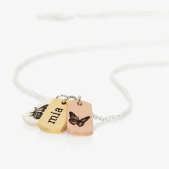 Personalised Butterfly Tag Necklace (47cm)