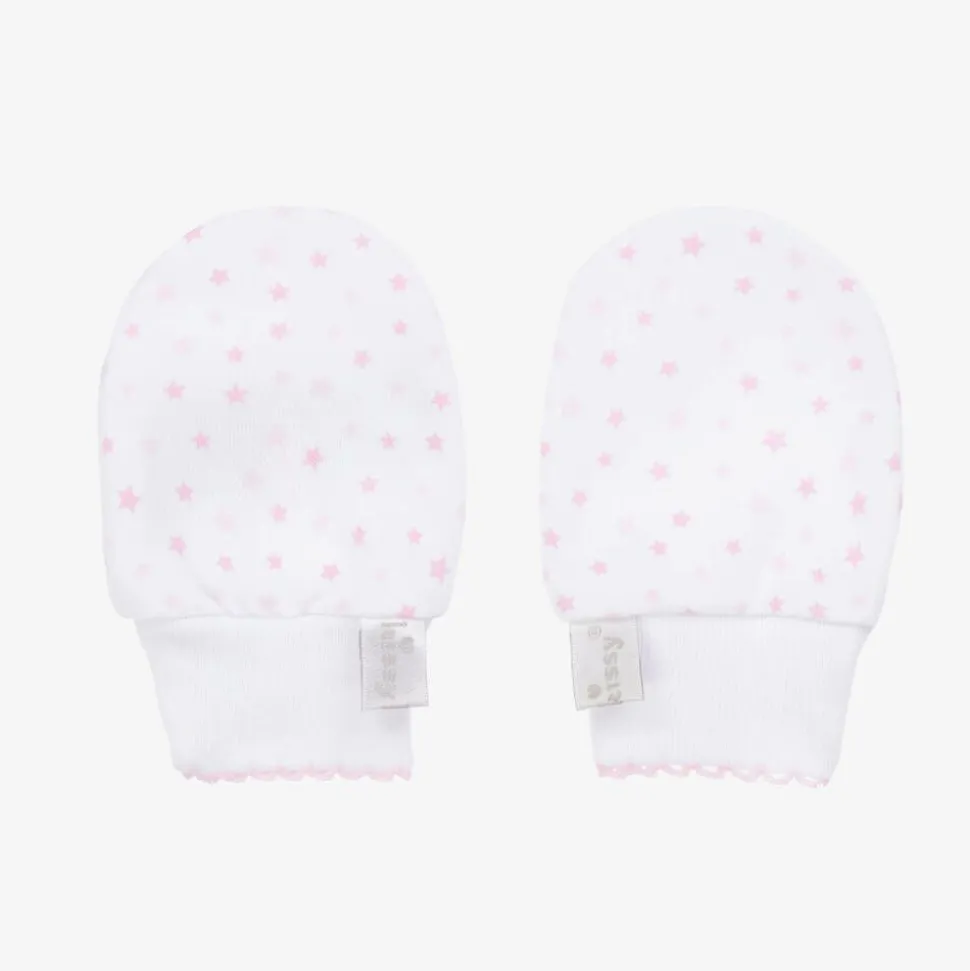 Pink & White Baby Sheep Scratch Mittens