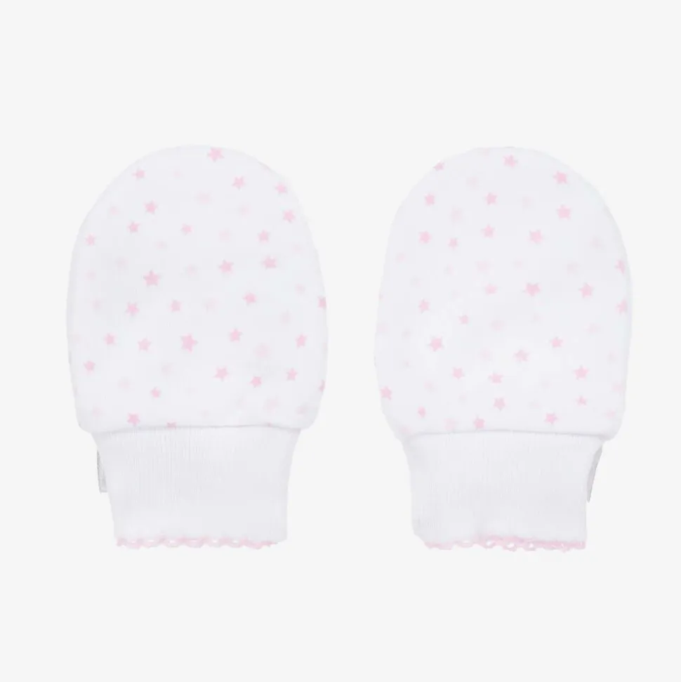 Pink & White Baby Sheep Scratch Mittens
