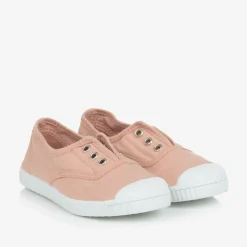 Pink Canvas Slip-On Trainers