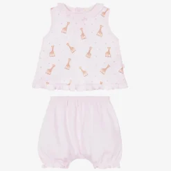 Pink Cotton Baby Shorts Set