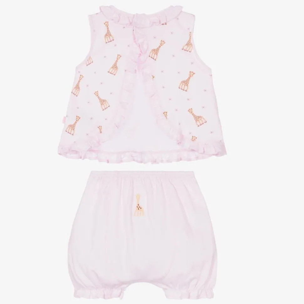 Pink Cotton Baby Shorts Set