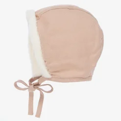 Pink Faux Shearling Winter Bonnet