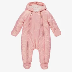 Pink Hooded Baby Girls Snowsuit