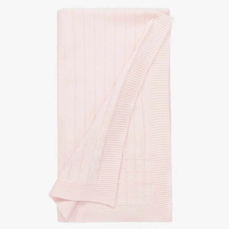 Pink Knitted Cotton Blanket (96cm)