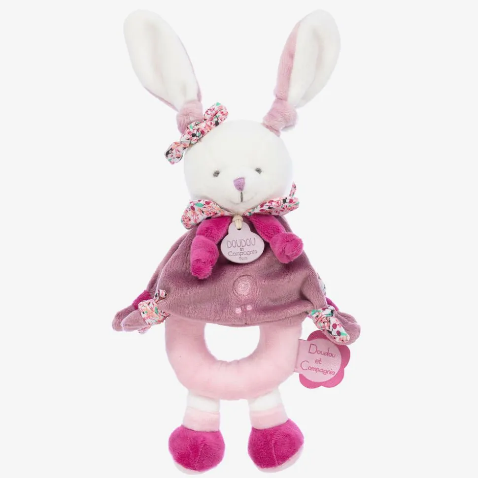 Pink Plush Bunny Rattle (21cm)