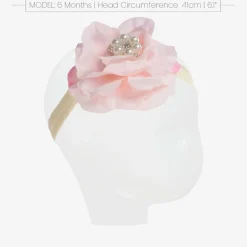 Pink Silk Rose with Diamanté & Pearl Headband