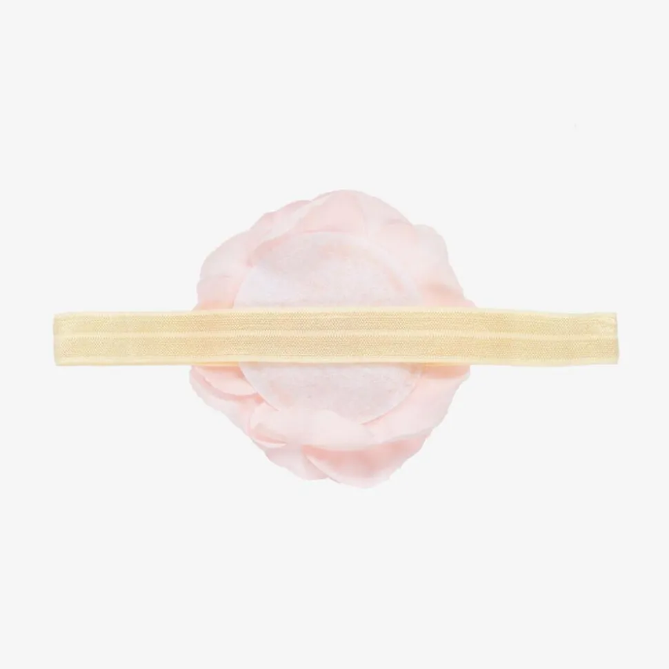 Pink Silk Rose with Diamanté & Pearl Headband