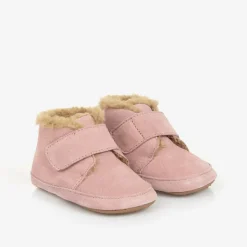 Pink Suede Leather First Walker Shoes