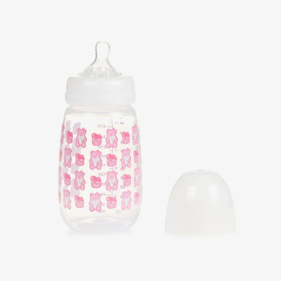 Pink Teddy Bear Bottle & Dummy Set
