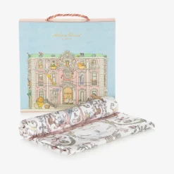 Pink Toile De Jouy Cotton Swaddle (95cm)