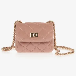 Pink Velvet Quilted Bag (13cm)