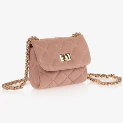 Pink Velvet Quilted Bag (13cm)