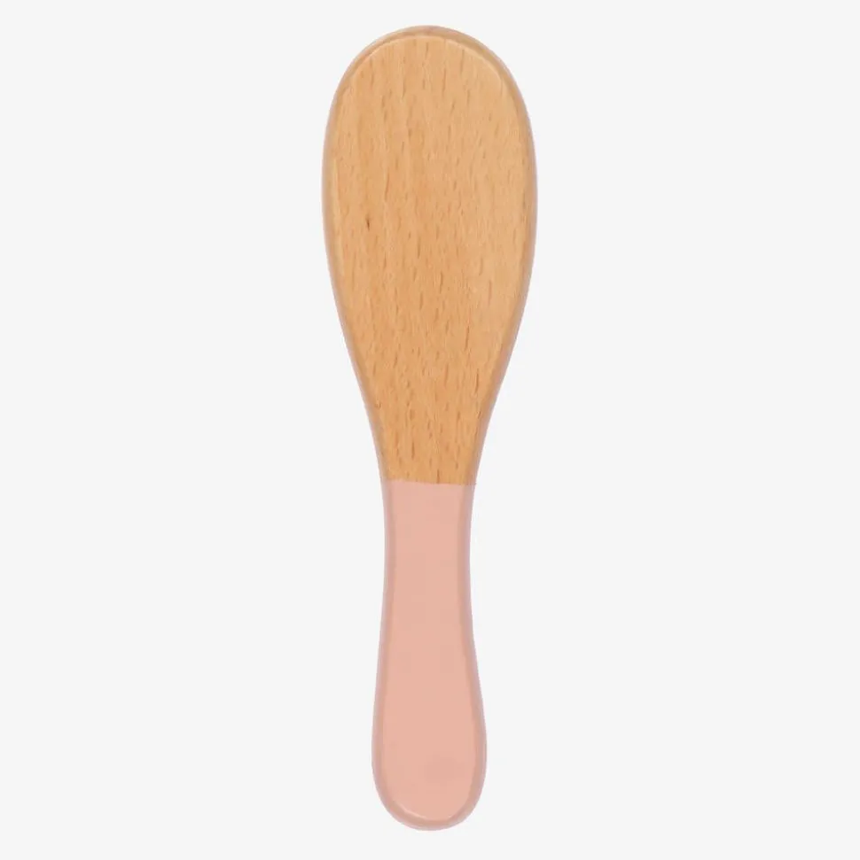 Pink Wooden Baby Hair Brush (15cm)