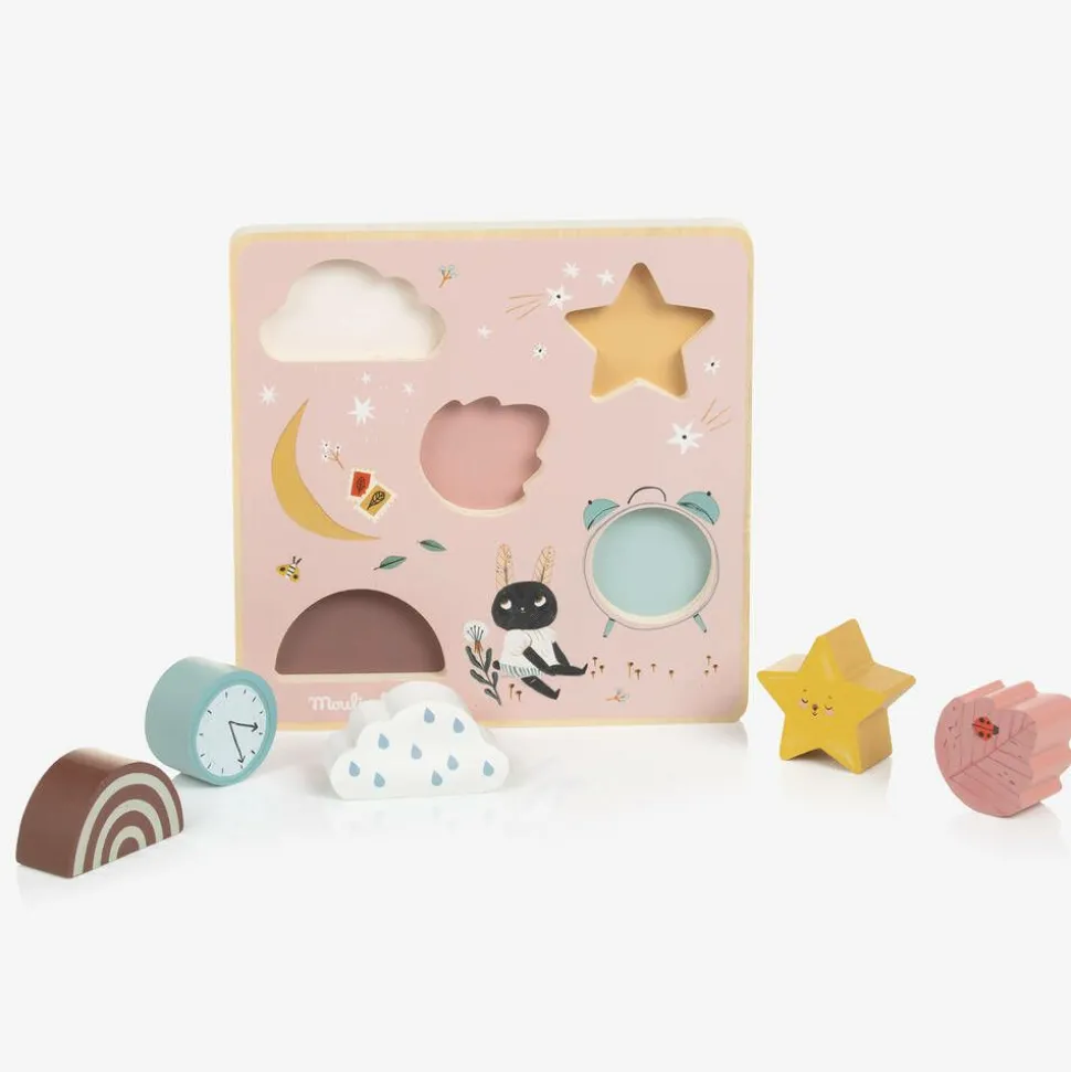Pink Wooden Sensory Puzzle (20cm)