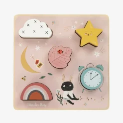 Pink Wooden Sensory Puzzle (20cm)