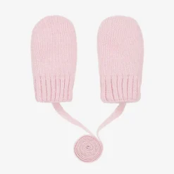 Pink Wool & Cashmere Baby Mittens