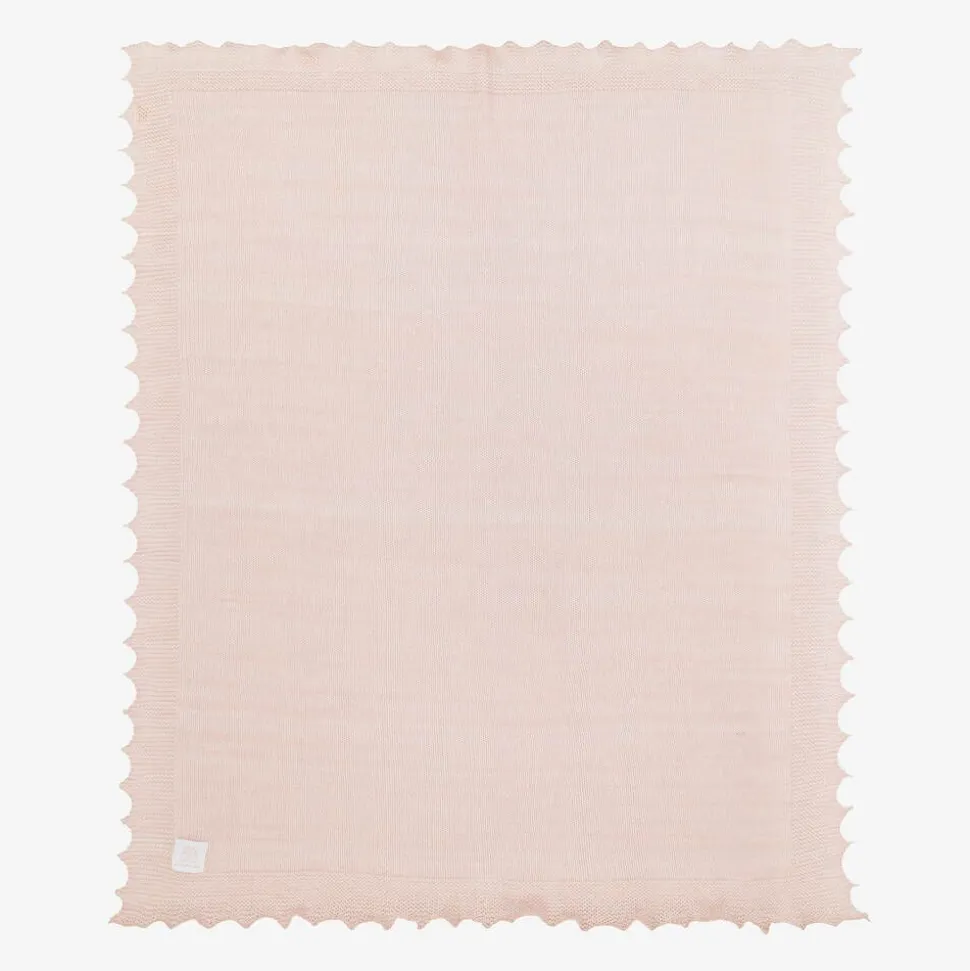 Pink Wool Knit Baby Shawl (122cm)