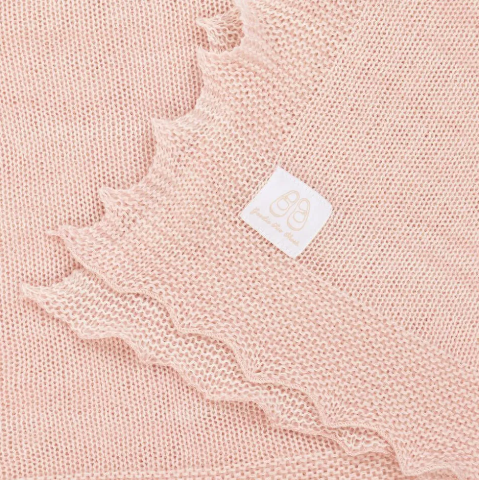 Pink Wool Knit Baby Shawl (122cm)