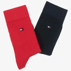 Red & Blue Cotton Socks (2 Pack)