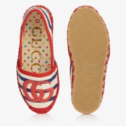Red & Ivory GG Espadrilles