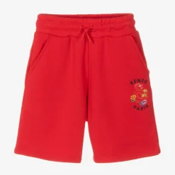 Red Cotton Snake Cotton Jersey Shorts