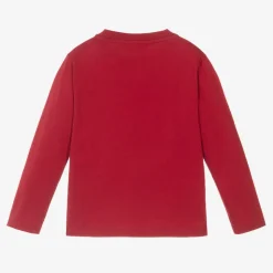 Red Cotton Snake Print Top