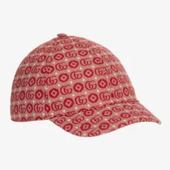 Red Double G Geometric Cotton Jacquard Cap