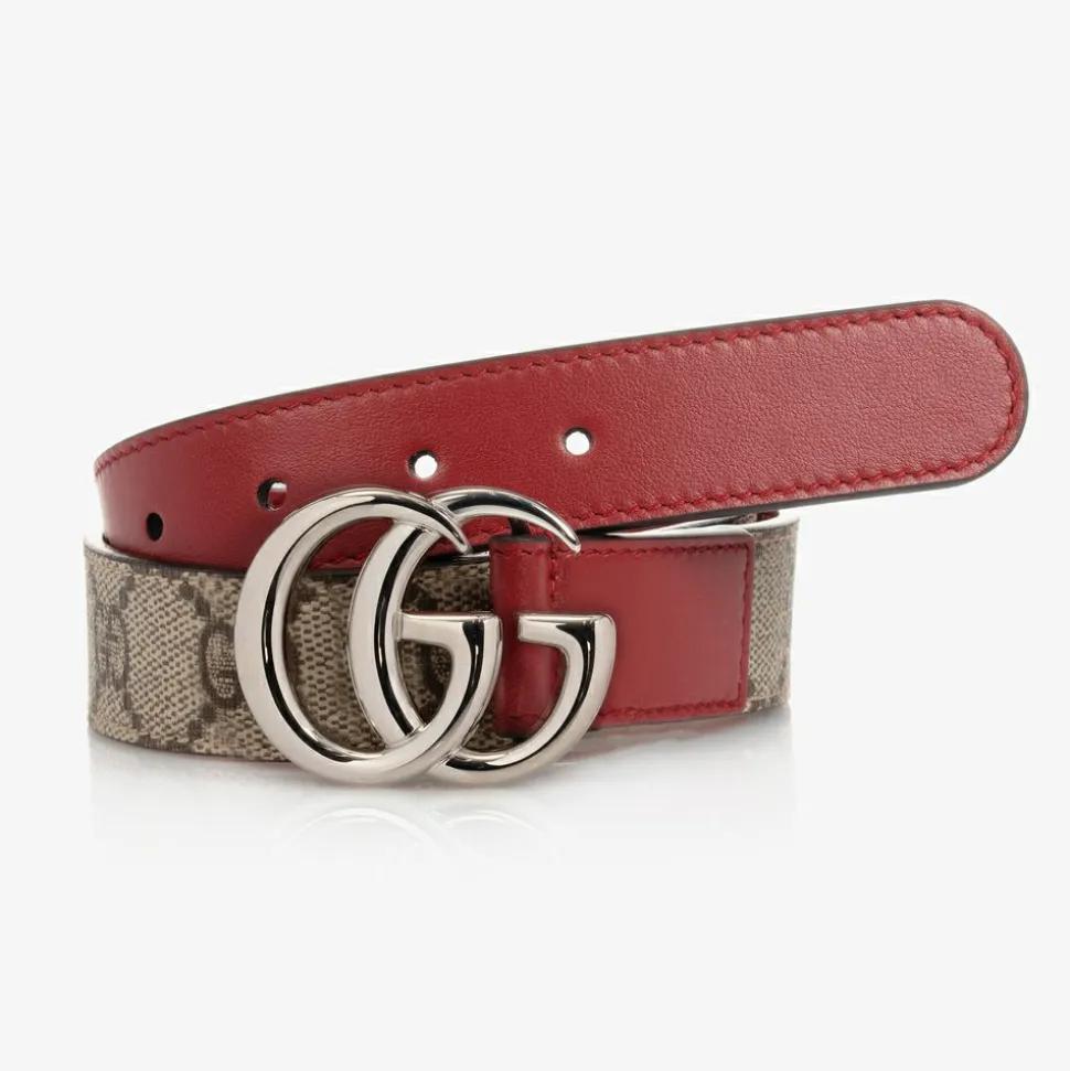 Red Leather GG Belt