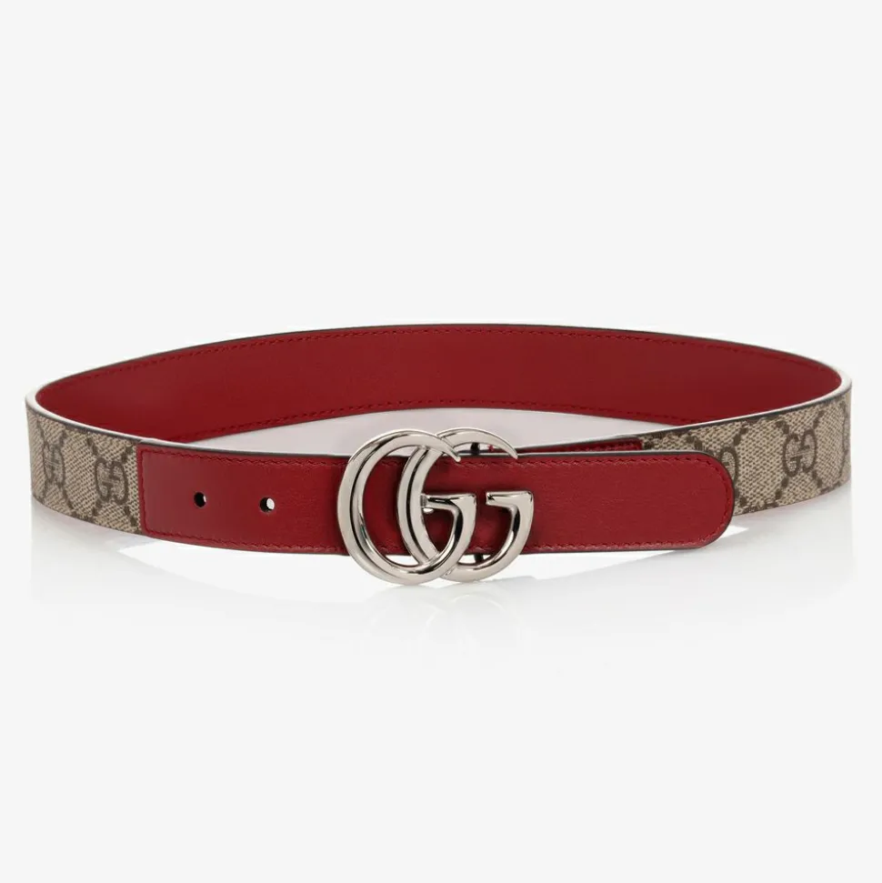 Red Leather GG Belt