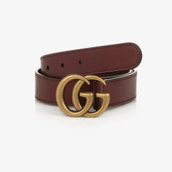 Red Leather GG Belt