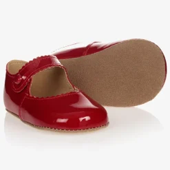 Red Leather Pre-Walker Shoes