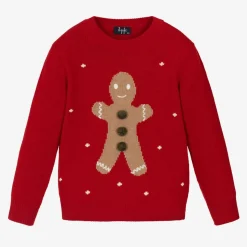Red Merino Wool Gingerbread Sweater
