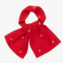 Red Mini Bear Merino Wool Scarf (132cm)