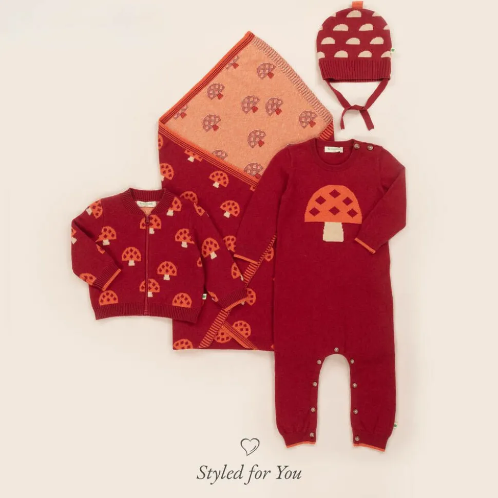 Red Organic Cotton & Cashmere Cardigan