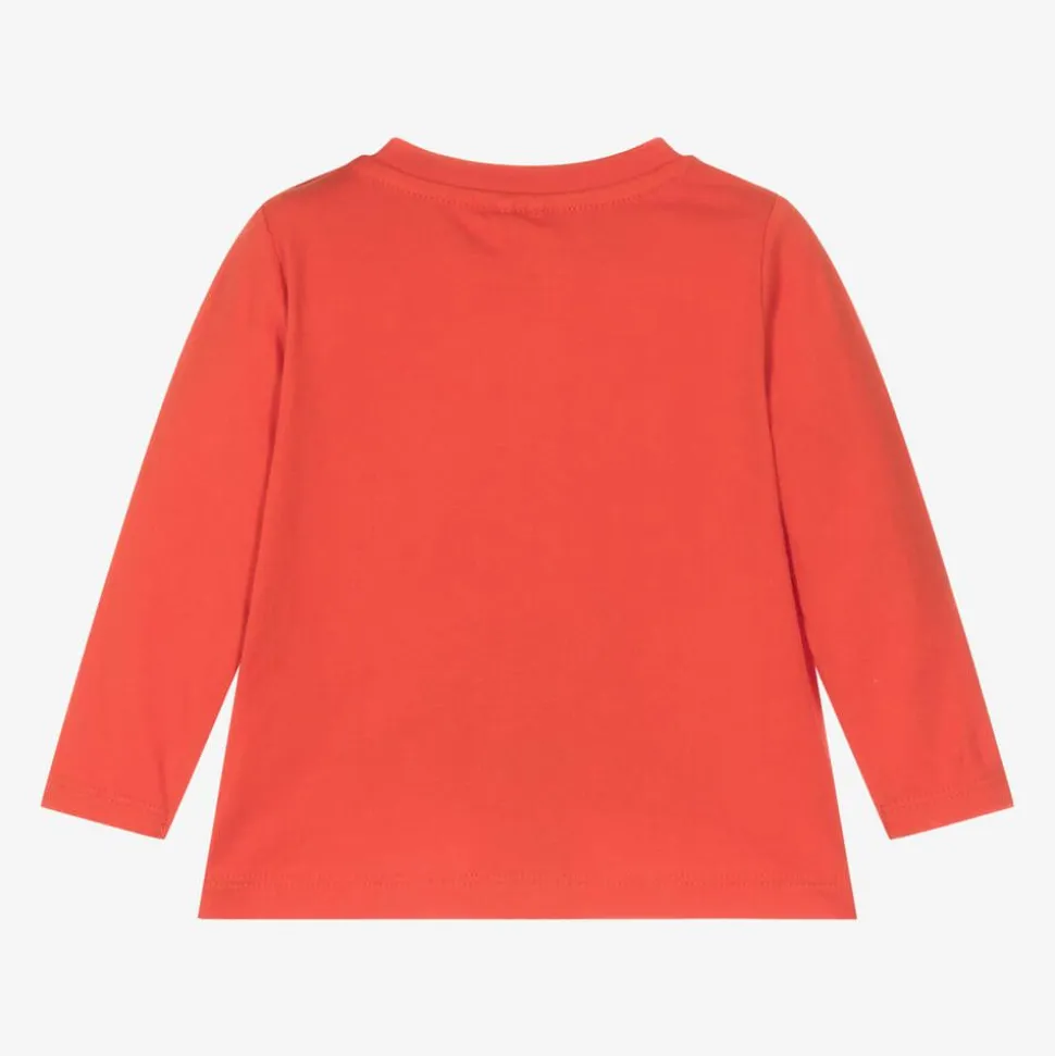 Red Organic Cotton Snowman Baby Top