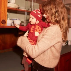 Red Stripe Cotton & Cashmere Knit Leggings