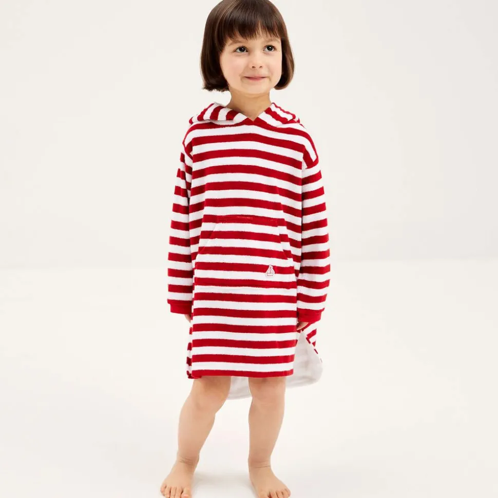 Red Stripe Cotton Towelling Robe