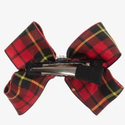 Red Tartan Bow Hair Clip (7cm)