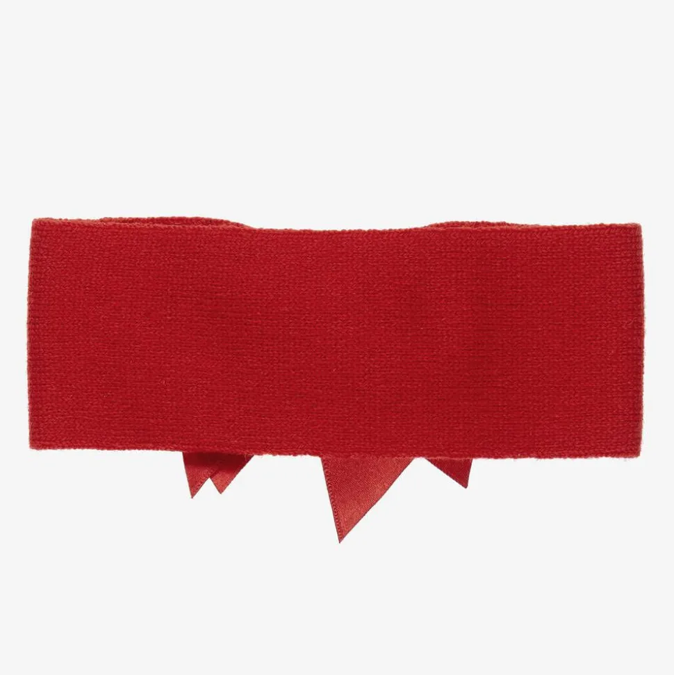 Red Wool Bow Headband