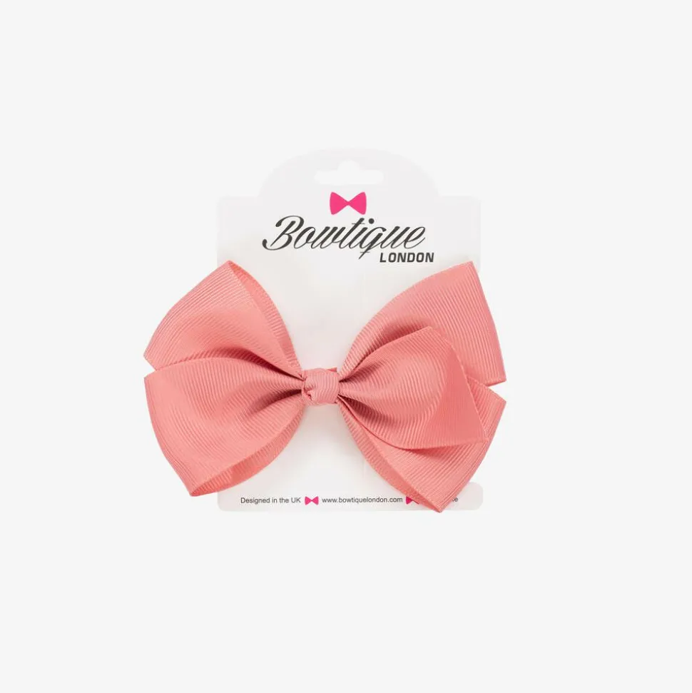 Rose Pink Bow Hair Clip (10cm)