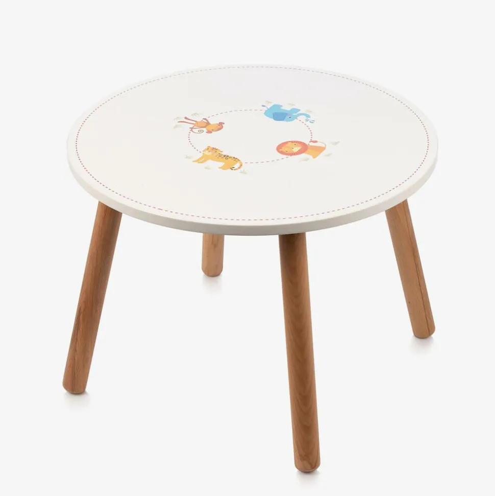 Round White Wooden Animal Table (60cm)